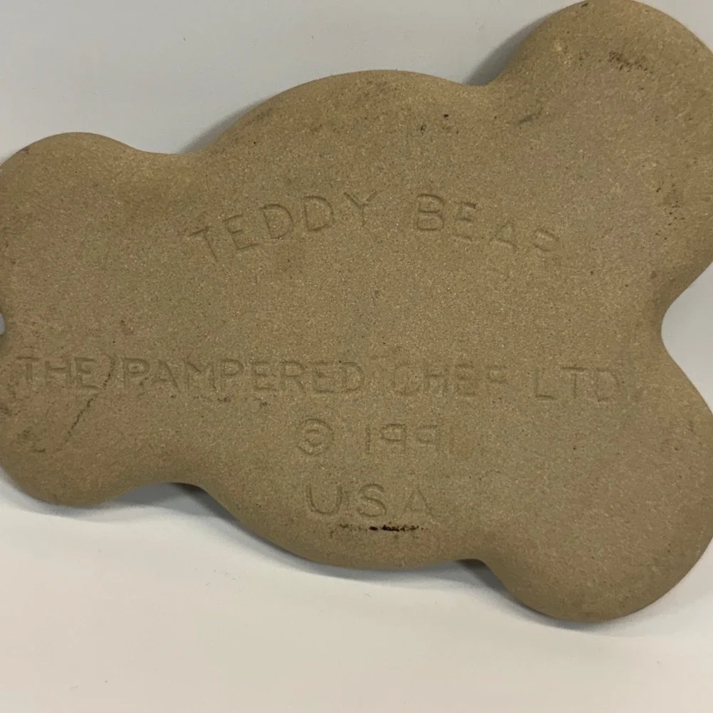 Pampered Chef Clay Cookie Molds Teddy Bear‎ (1991) & House Heritage Home (2000)